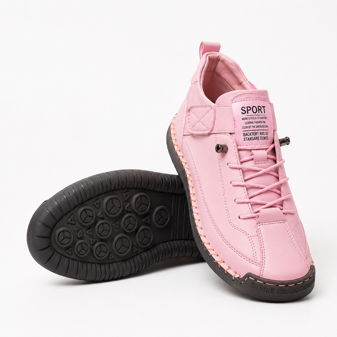 Wide Fit Slip On Sneakers in Pink — VerolynBoutique