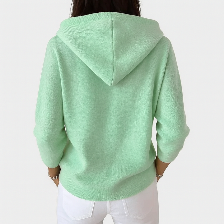 Hooded Button-Front Cardigan in Green — VerolynBoutique