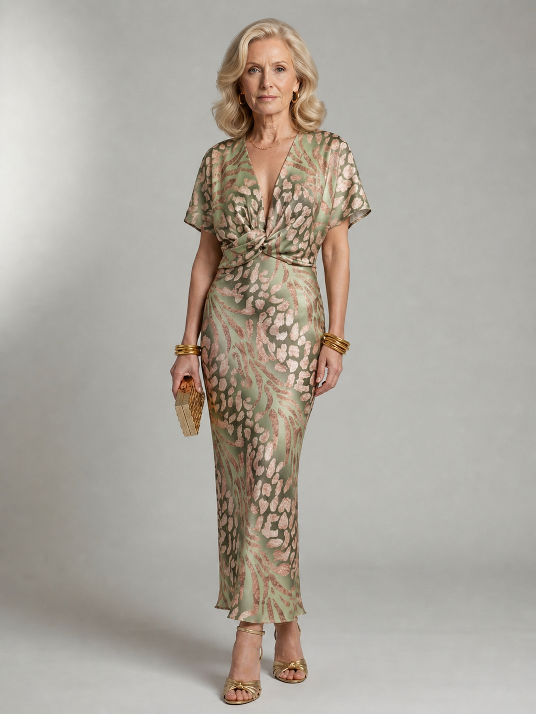 Twist Front Midi Dress in Sage Green — VerolynBoutique