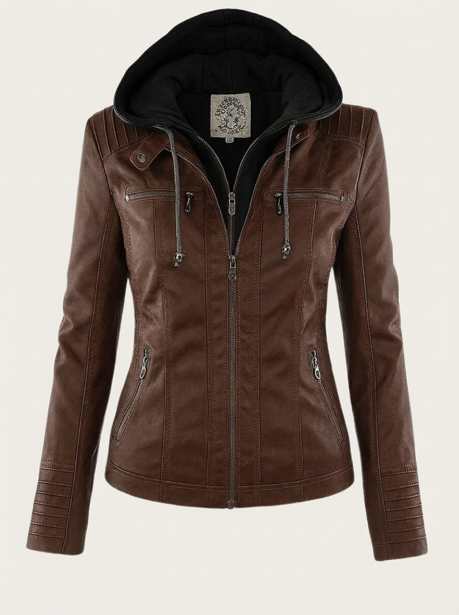 Verolyn classic leather-look jacket – view 3