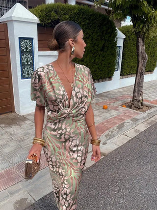 Twist Knot Midi Dress in Multicolour — VerolynBoutique