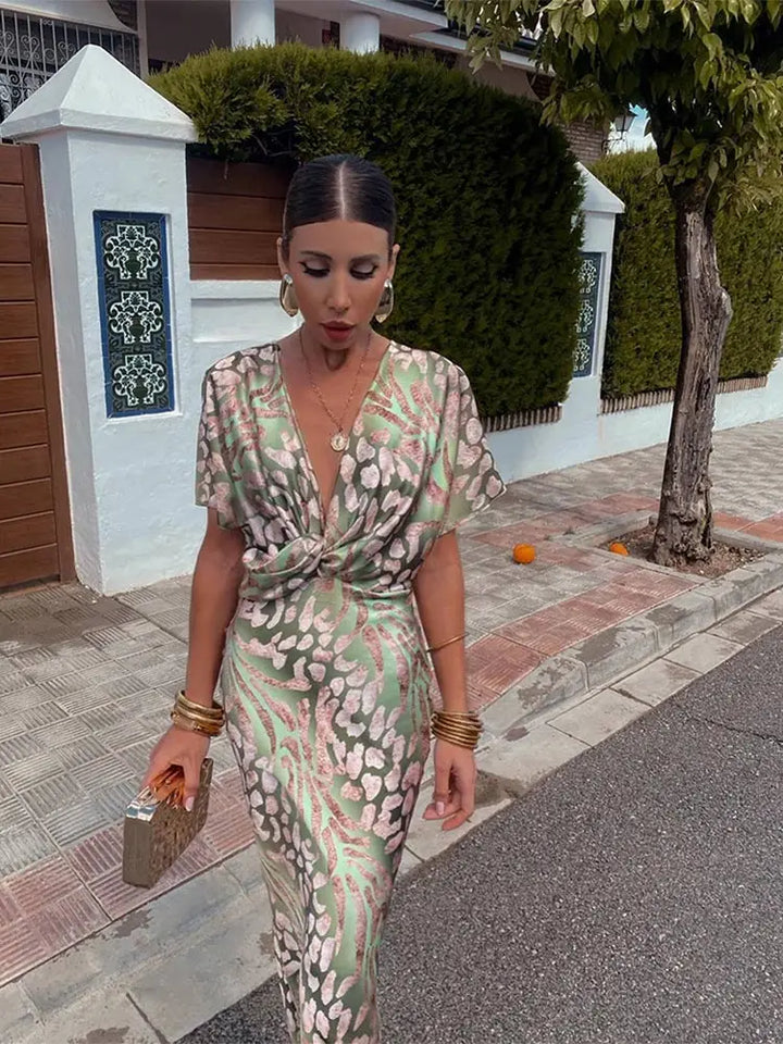 Twist Knot Midi Dress in Multicolour — VerolynBoutique