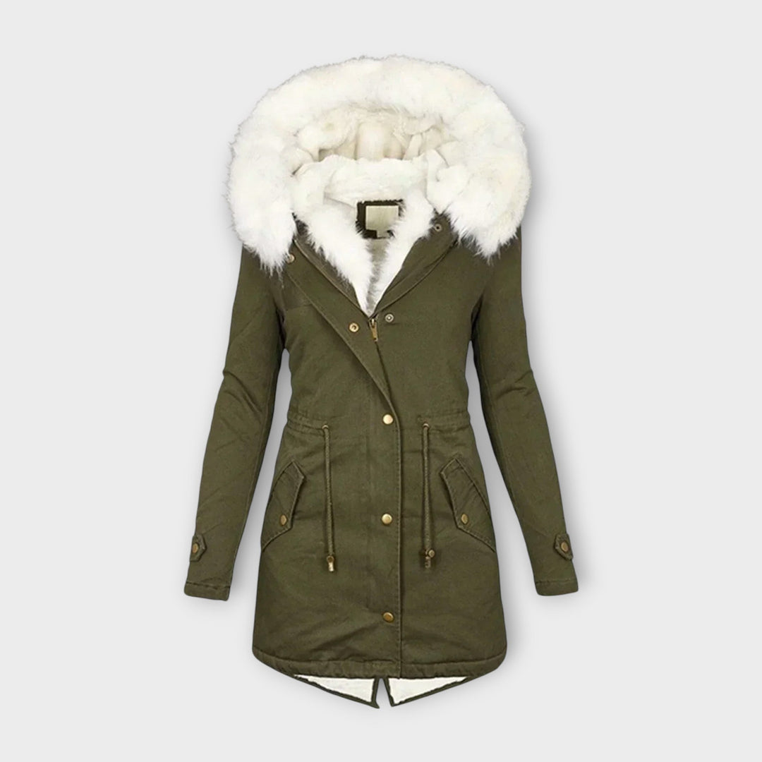 Faux Fur Trim Waterproof Parka in Green — VerolynBoutique