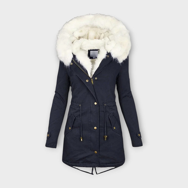 Faux Fur Trim Waterproof Parka in Blue — VerolynBoutique
