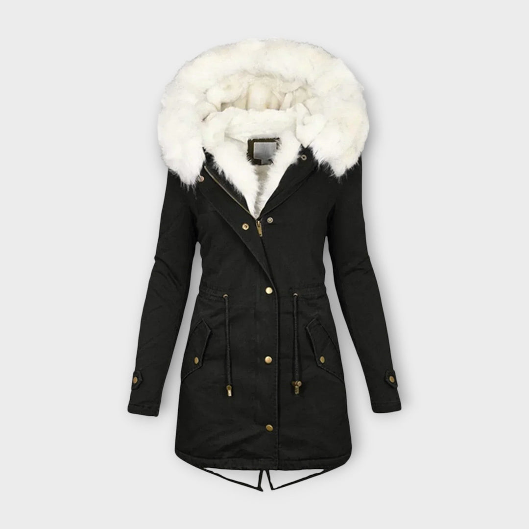 Faux Fur Trim Waterproof Parka in Black — VerolynBoutique