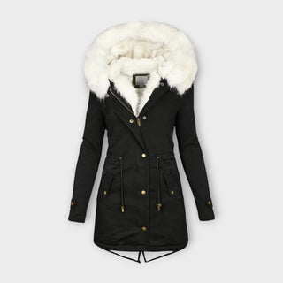 Faux Fur Trim Waterproof Parka in Black — VerolynBoutique