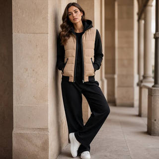 Verolyn - Colour-Block Quilted Hooded Jacket