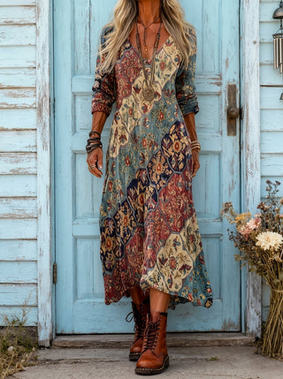 Verolyn flowing colourful maxi dress – view 3