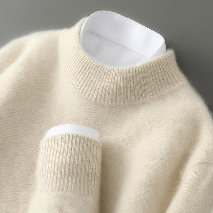 Cashmere Mock Neck Jumper in Ivory — VerolynBoutique