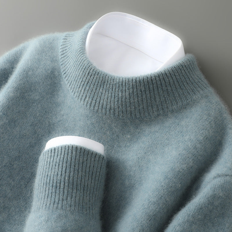 Cashmere Mock Neck Jumper in Green — VerolynBoutique
