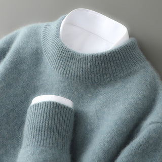 Cashmere Mock Neck Jumper in Green — VerolynBoutique