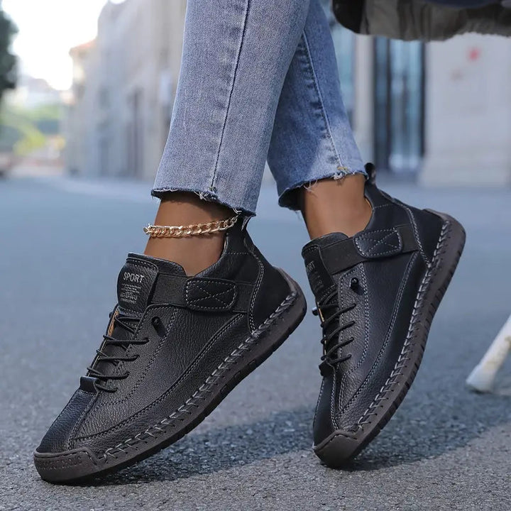 Wide Fit Slip On Sneakers in Black — VerolynBoutique