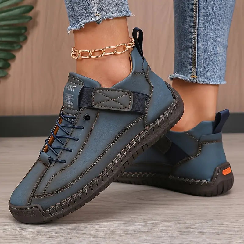 Wide Fit Slip On Sneakers in Denim Blue — VerolynBoutique