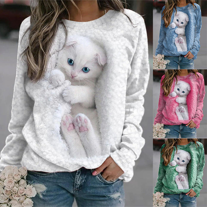 Verolyn - Cat Print Sweatshirt