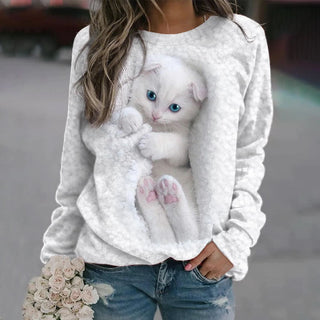 Verolyn - Cat Print Sweatshirt