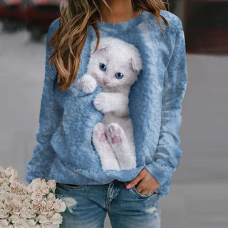 Verolyn - Cat Print Sweatshirt
