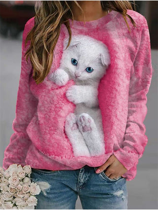 Verolyn - Cat Print Sweatshirt
