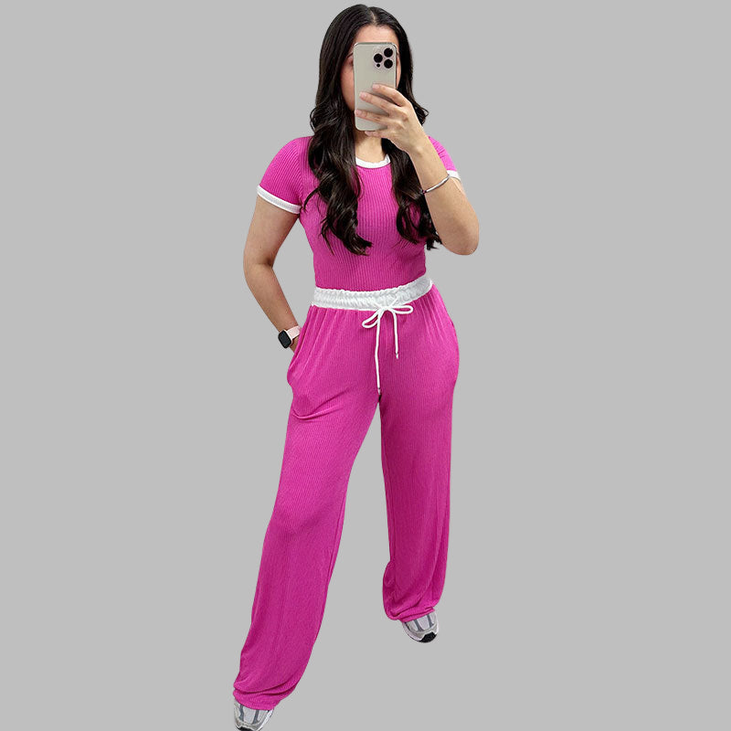 Verolyn - Short Sleeve Wide Leg Set