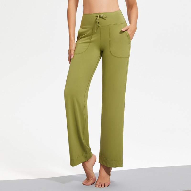 Patch Pocket Wide Leg Trousers in Lime — VerolynBoutique