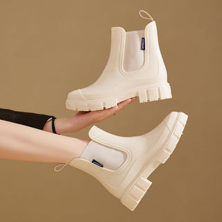 Chunky Sole Chelsea Rain Boots in Pink — VerolynBoutique