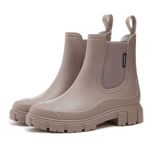 Chunky Sole Chelsea Rain Boots in Khaki — VerolynBoutique