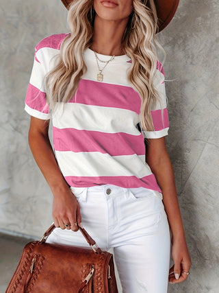 Classic Stripe Tee in Pink — VerolynBoutique