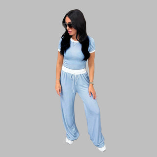 Verolyn - Short Sleeve Wide Leg Set