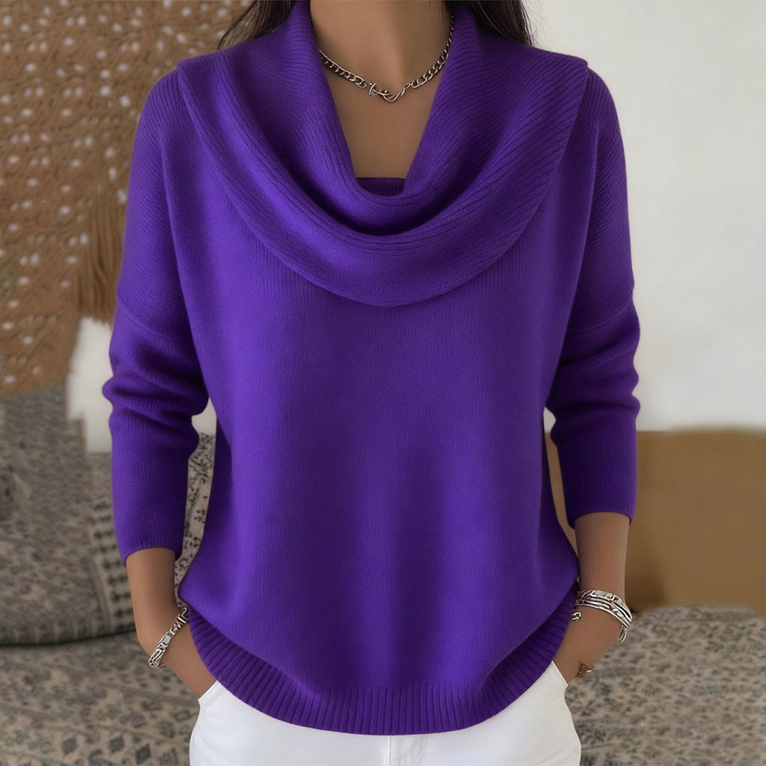 Verolyn cowl neck relaxed jumper in purple