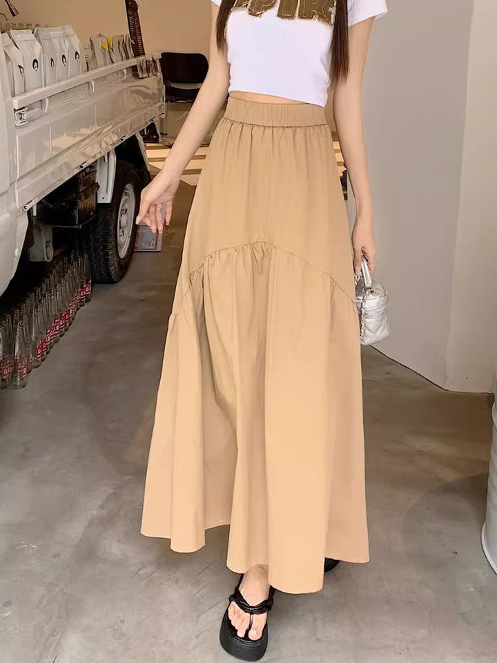 Tiered Pull-On Maxi Skirt in White — VerolynBoutique