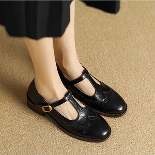 Verolyn cushioned t-strap block heel mary janes in black