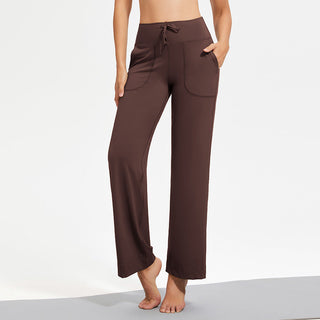 Patch Pocket Wide Leg Trousers in Coffee Brown — VerolynBoutique