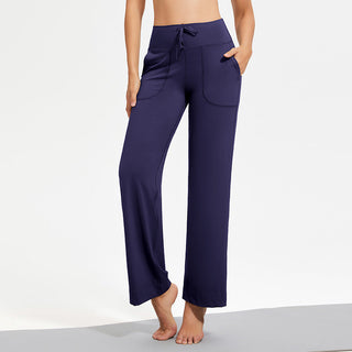 Patch Pocket Wide Leg Trousers in Navy — VerolynBoutique