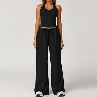 Crop Tank Wide-Leg Trouser Set in Black — VerolynBoutique