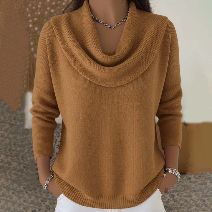 Verolyn cowl neck relaxed jumper in brown