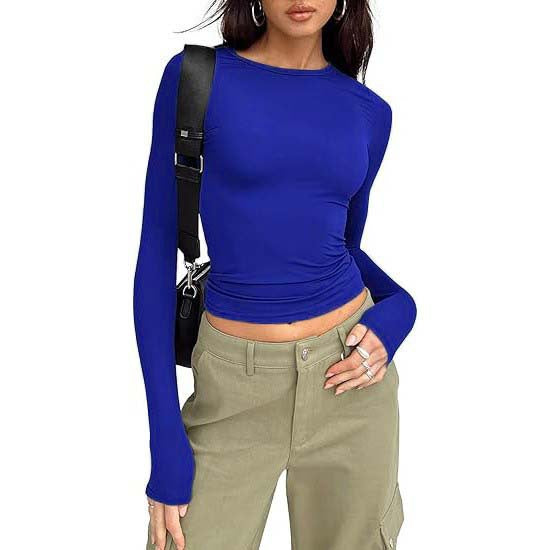 Fitted Crew Neck Top in Royal Blue — VerolynBoutique