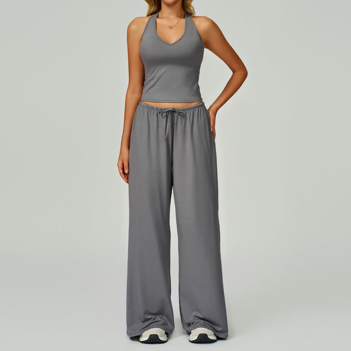 Verolyn - Crop Tank &amp; Wide-Leg Trouser Set