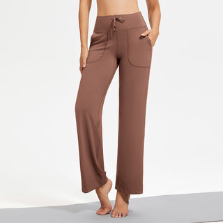 Patch Pocket Wide Leg Trousers in Brown — VerolynBoutique