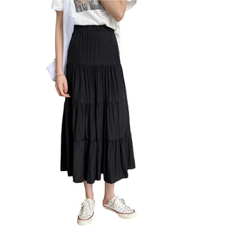 Tiered A-Line Skirt in Black — VerolynBoutique