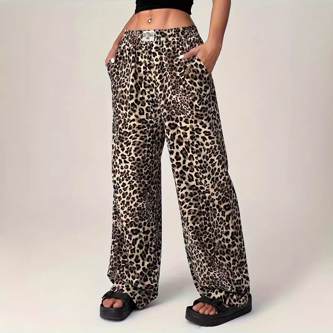 Leopard Print Straight Leg Trousers in Brown Leopard — VerolynBoutique