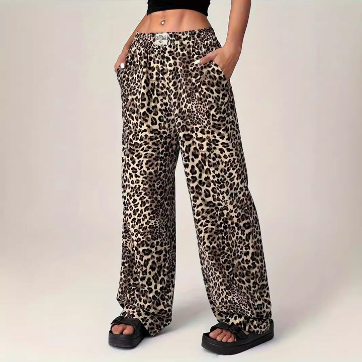 Leopard Print Straight Leg Trousers in Brown Leopard — VerolynBoutique