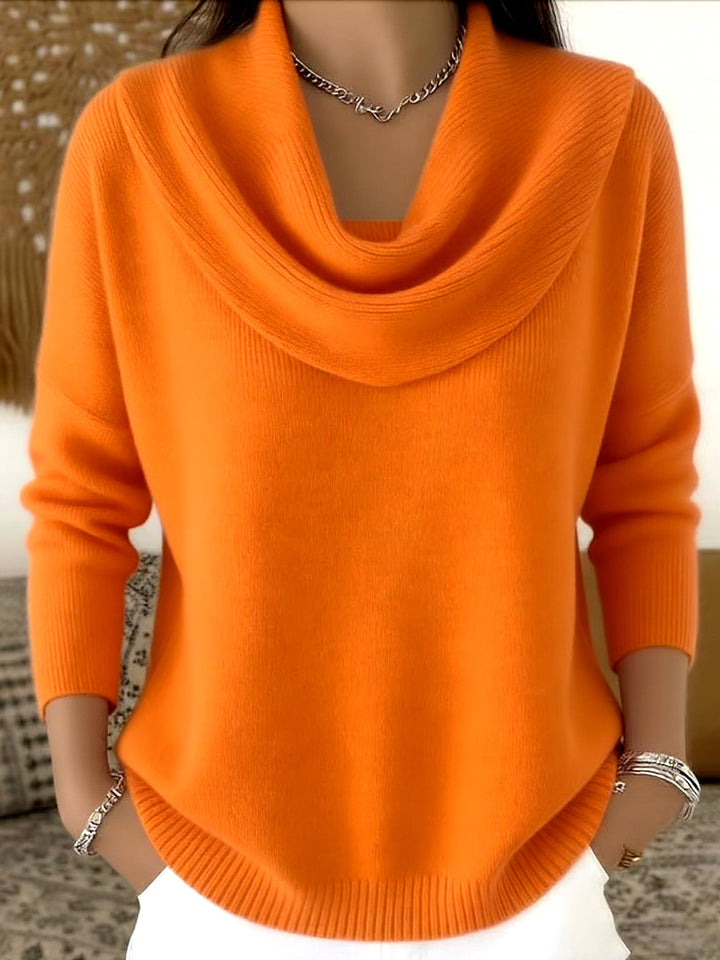 Verolyn cowl neck relaxed jumper in orange