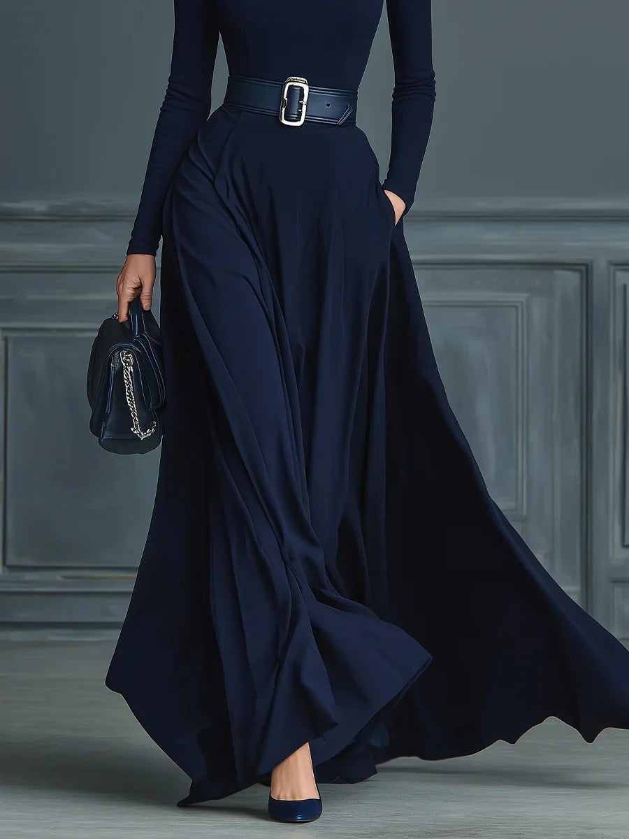 Verolyn - Fitted High Neck Maxi Dress