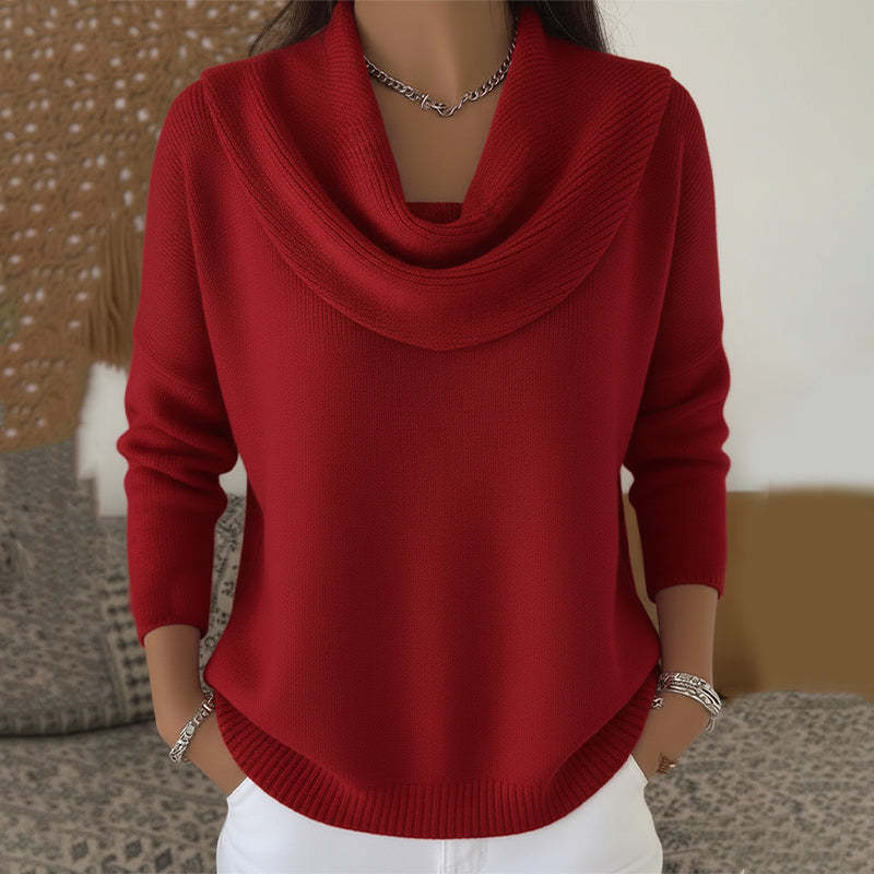 Verolyn cowl neck relaxed jumper in red