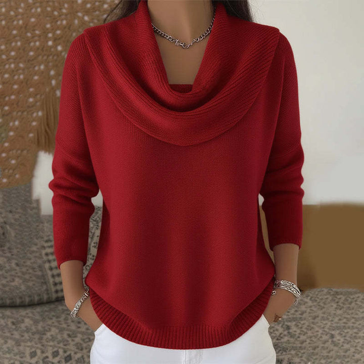 Verolyn cowl neck relaxed jumper in red