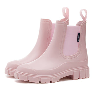 Chunky Sole Chelsea Rain Boots in Pink — VerolynBoutique