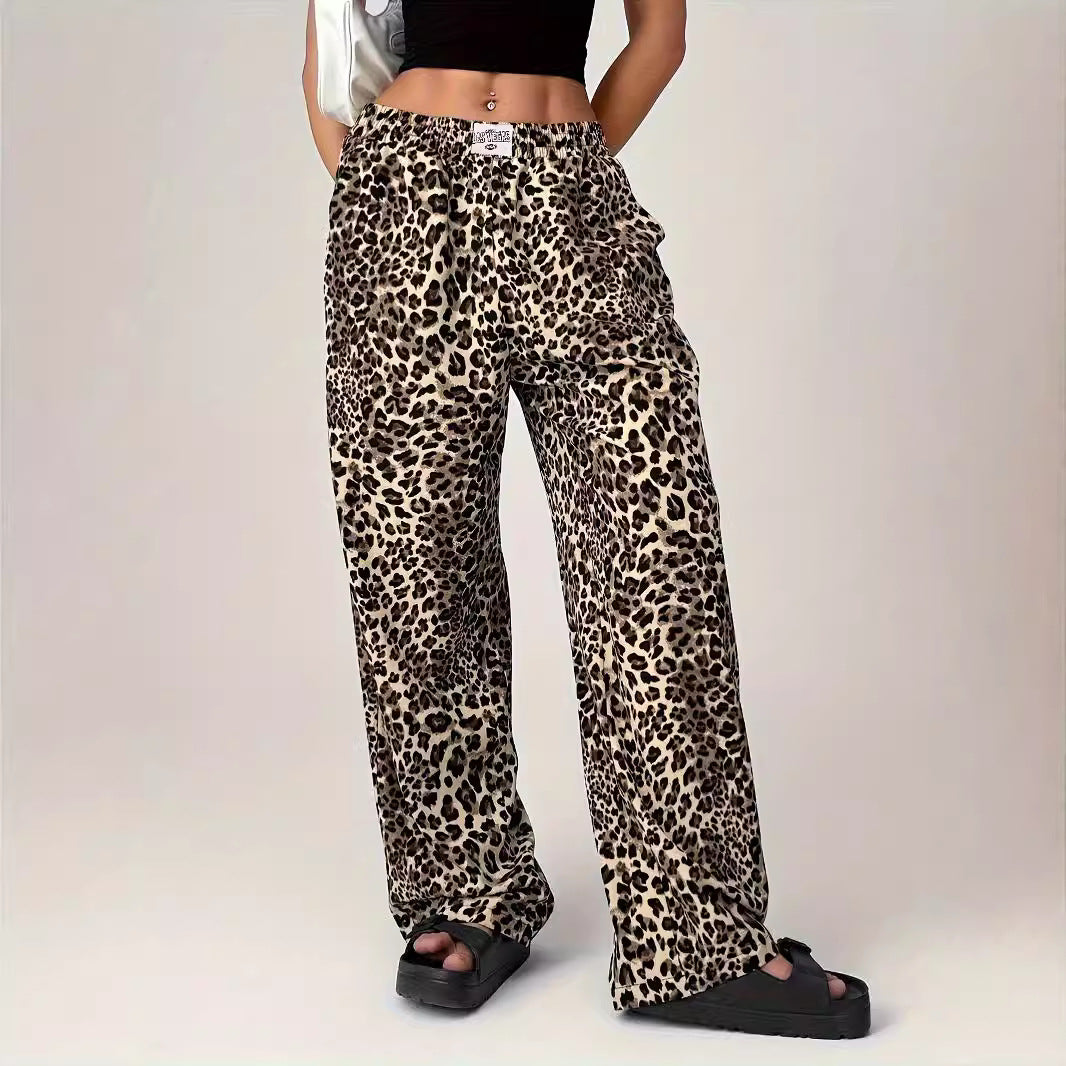 Leopard Print Straight Leg Trousers in Brown Leopard — VerolynBoutique