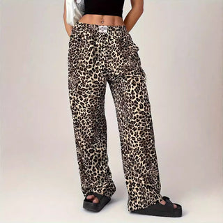 Leopard Print Straight Leg Trousers in Brown Leopard — VerolynBoutique