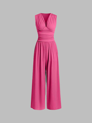 Verolyn - Classic Sleeveless Wide-Leg Jumpsuit