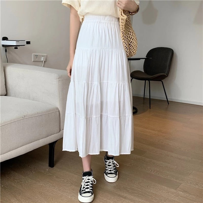 Tiered A-Line Skirt in White — VerolynBoutique
