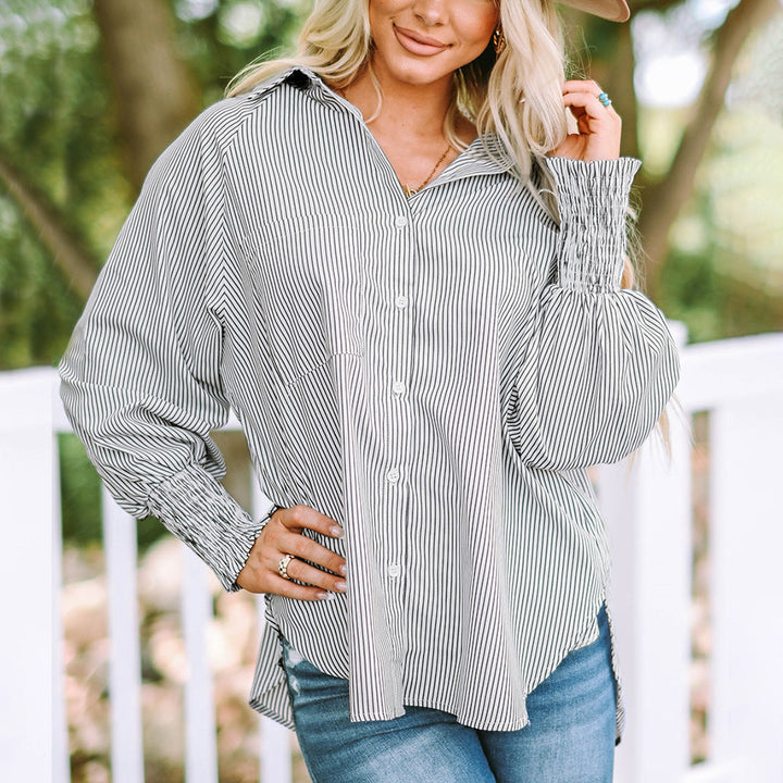 Relaxed Cotton Blend Shirt in Blue — VerolynBoutique